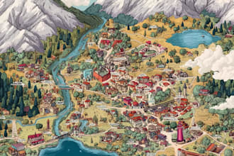 create island map illustration