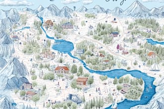 draw campus map illustration for schools and universities
