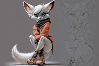 draw reference sheet for your furry character