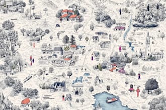 create real estate map illustration