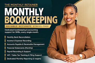 provide quickbook monthly bookkeeping for small businesses
