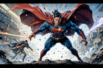 draw action packed superhero comics