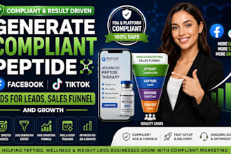 generate compliant peptide facebook tiktok ads for leads sales funnel and growth