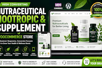 create high converting nutraceutical nootropic and supplement woocommmerce store