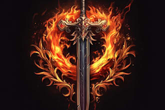 make fantastic logo for our fantasy role playing quiz game