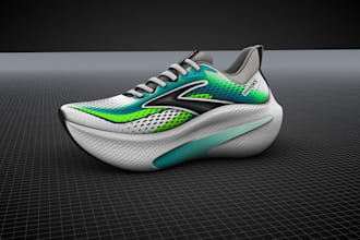 design a 3d shoe model for 3d printing, footwear prototyping and manufacturing