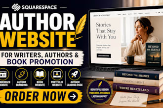 design a squarespace author website for writers, authors and book promotion