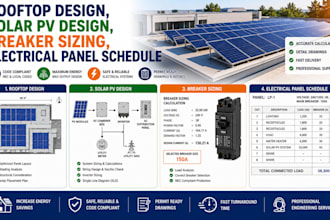 rooftop design, solar pv design, breaker sizing, electrical panel schedule