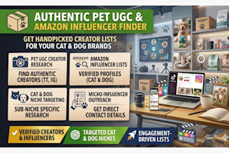find authentic pet ugc content creators, cat and dog amazon influencers for you