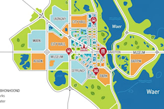 draw vector map in illustrator
