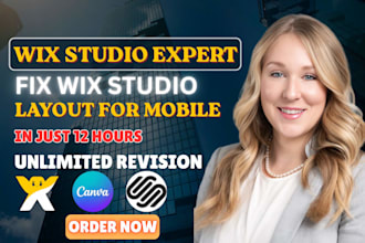 fix wix studio website bugs, mobile responsiveness, and layout issues