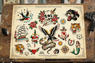 create custom traditional tattoo designs
