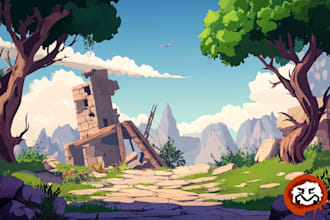 design 2d game concept art background and environment