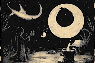 create stunning linocut or woodcut style illustrations