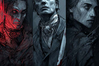 illustrate handmade horror monsters and characters