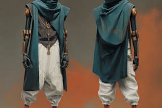 make a sci fi character illustration or sci fi character