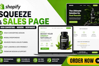 build a professional shopify squeeze and sales page