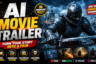 create cinematic ai movie trailer for your book novel or fiction story