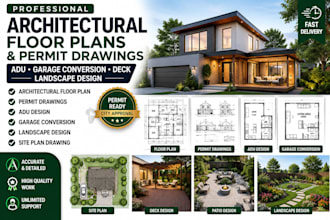 architectural floor plans, permit drawings, adu, garage, deck, patio,house plans