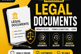 draft business paperwork, privacy policy, terms and conditions for your website