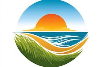 design beach landscape and lawn care logo