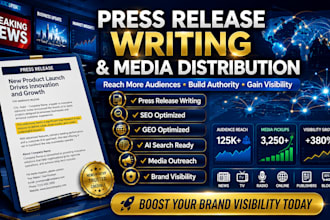do  professional press release writing and distribution for media coverage