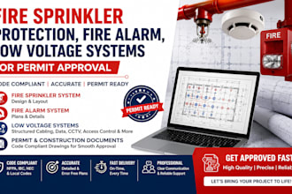 fire sprinkler protection fire alarm, low voltage systems for permit approval