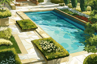 do landscape design, garden design, backyard, pool and terrace
