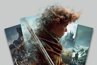 draw dark fantasy and adventure book cover art