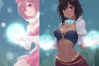 draw custom anime art of your oc, character, and fanart
