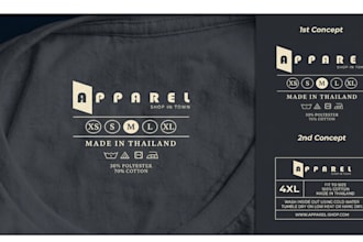 design clothing product label, tag label, hang tag, neck label and price tag
