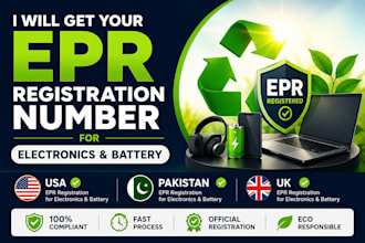 get your epr registration number for electronics and battery us, pakistan, uk