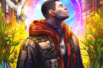 make an epic illustration for your character