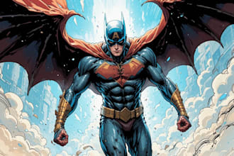create digital superhero comic illustration