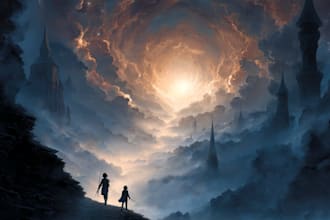 book cover design, fantasy book cover illustration
