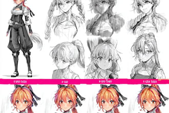 character sheet in anime style
