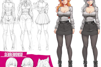 draw anime art character sheet