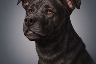 draw unique realistic portrait of your dog