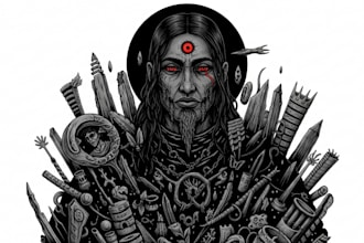 draw detailed dark art illustration