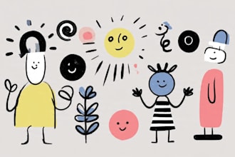 create doodle illustration, cartoon  in my style