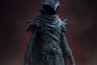 draw character art, horror, and dark art illustration