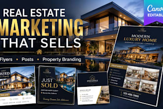 design canva real estate posts, flyers and property branding