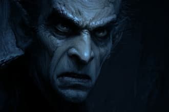 do a creepy and dark horror art illustration