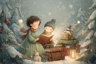 whimsical children story book illustration children story