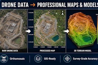create professional aerial maps, 3d models  gis analysis from drone data