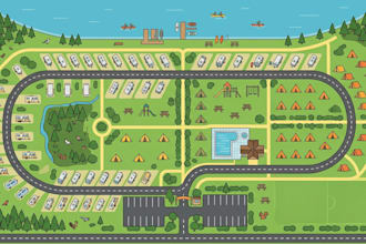 craft visitor guide maps for tourism, parks, outdoor retreats
