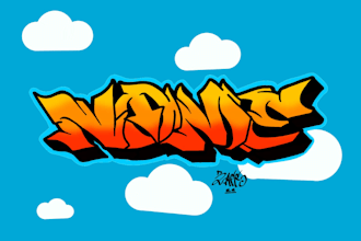 graffiti con nomi o frasi personalizzate