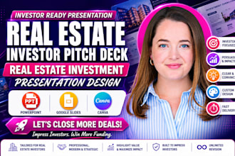 do real estate investor pitch deck, presentation design for property investment