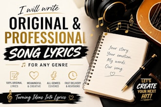 be your professional songwriter and lyricist