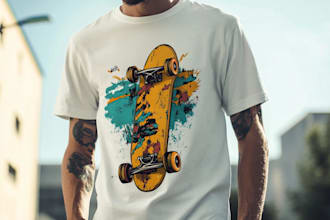create cool street wear skater skateboard tshirt